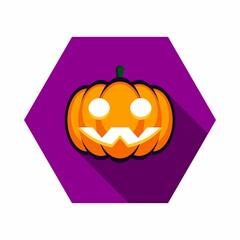 Halloween pumpkin, scary or spooky creepy pumpkins, Halloween holiday. Isolated icon.