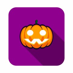 Halloween pumpkin, scary or spooky creepy pumpkins, Halloween holiday. Isolated icon.