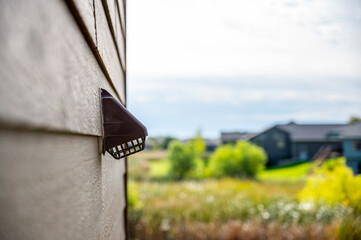 Vent screen used to  keep out pests such as birds, mice, and bats