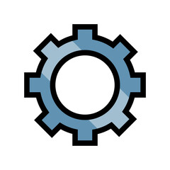 Drawn setting element. Vector blue icon.