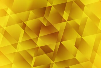 Dark Yellow vector polygonal pattern.