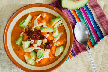 Caldo Tlalpeño, authentic soup from Mexico