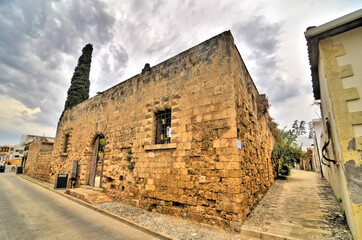 Fototapeta na wymiar Street of Famagusta - city on the east coast of North Cyprus.