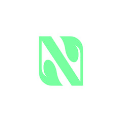 N logo alphabet vector leaf icon illustrations