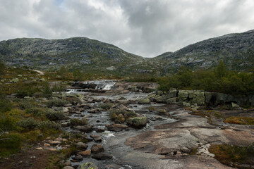 Hike to Trolltunga, Odda, Sørfjord Norwegen, Scandinavia, 14km each way, more than 900m uphill