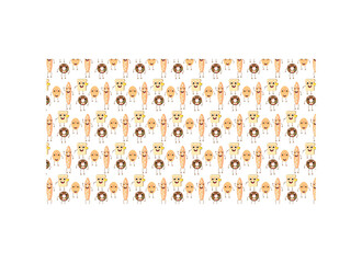 Seamless Cute Breads Background Pattern Illustration Vector