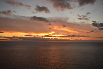 Sunset over the Amadores beach on the stunning island of Gran Canaria in Spain