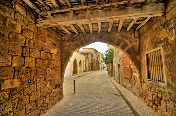 Fototapeta premium Street of Famagusta - city on the east coast of North Cyprus.
