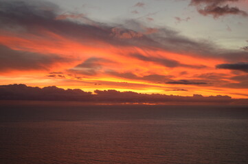 Sunset over the Amadores beach on the stunning island of Gran Canaria in Spain
