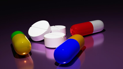 Ilustración de medicinas 3D