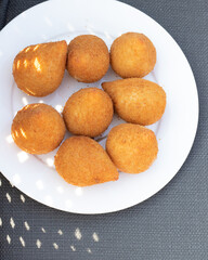 Coxinhas, brazilian snacks party food, nicely served in a plate