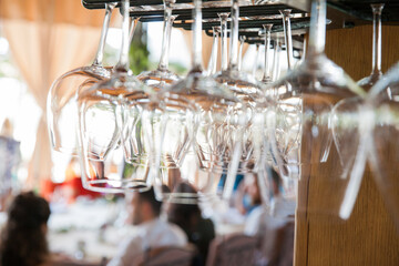 Wine Glasses In The Restaurant