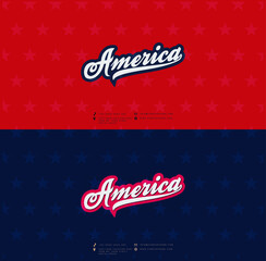 America logo design. Modern flat vector illustration.