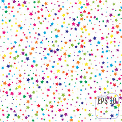 Seamless Pattern with Colorful Stars.