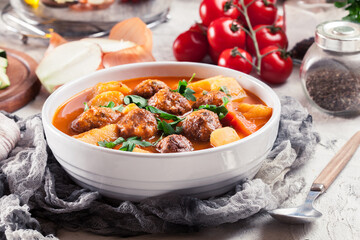 Albondigas - tomato soup with meatballs