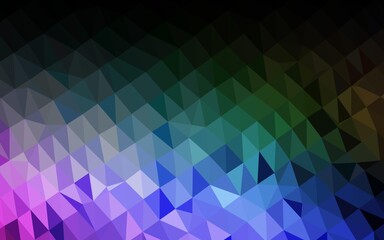 Dark Multicolor, Rainbow vector shining triangular pattern. A completely new color illustration in a vague style. Brand new design for your business.