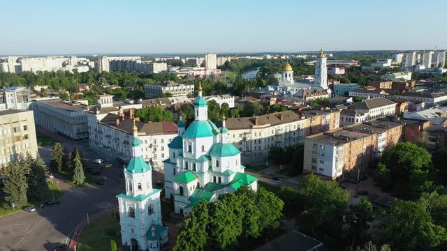 Thy City Sumy, Ukraine, Europe aerial view