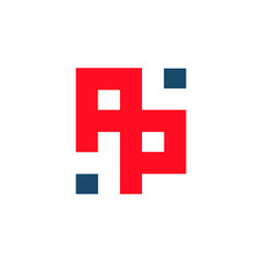 Obraz premium P alphabet logo PP technologies vector icon illustrations