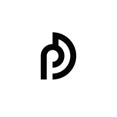 Obraz premium P alphabet logo PD technologies vector icon illustrations