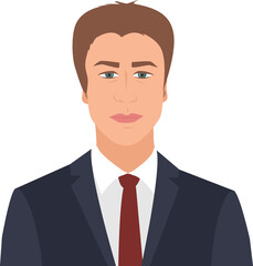 Businessman with suit and tie standing confidently - VECTOR