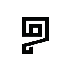 P alphabet  logo technologies vector icon illustrations