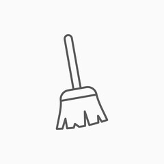 broom icon, swab vector, besom illustration