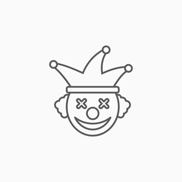 clown icon, joker vector illustration