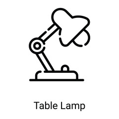 table lamp vector line icon