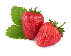Strawberries isolated on a white background.