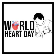 Illustration,Poster Or Banner For World Heart Day Background. Vector illustration, poster or banner for World Heart Day.
