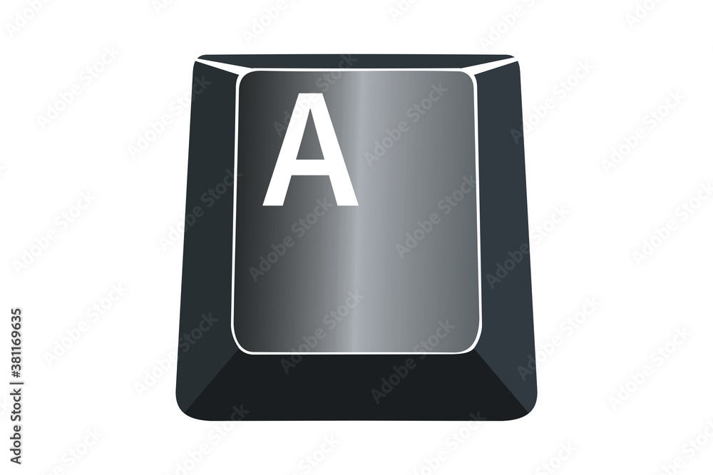 Poster a key on computers keyboard with white background