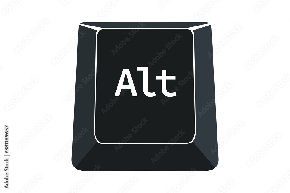 Poster alt key on computers keyboard with white background