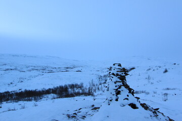 snow covered mountains