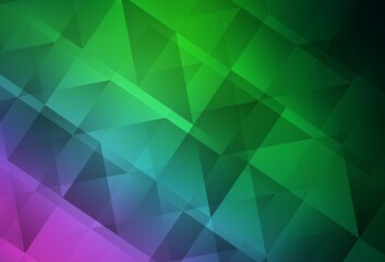 Light Pink, Green vector shining triangular layout.