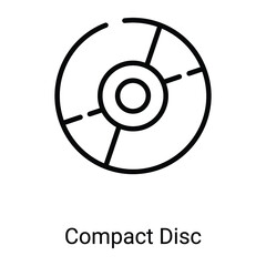 compact disc vector line icon