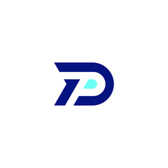 PD alphabet logo lineart P technologies vector icon illustrations