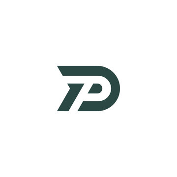 PD alphabet logo lineart P technologies vector icon illustrations