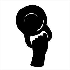 Hand lifted kettlebell. Flat illustration Kettlebell icon isolated on white background.