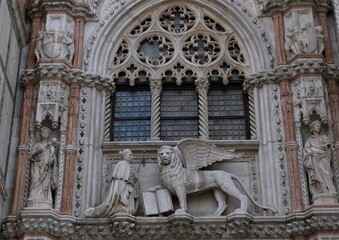 View of the entry Doge Palace, Venice, Italy