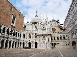 View of the inner courtyard, Doge Palace, Venice, Italy