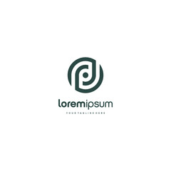 Fototapeta premium PD alphabet initial DP logo lineart circle vector technologies icon illustrations
