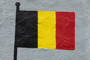 Flag of Belgium, painted on a wall