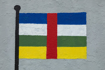 Flag of Central African Republic, painted on a wall