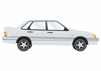 Obraz na płótnie Canvas vector image of Russian white car 