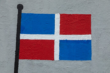 Flag of Dominican Republic, painted on a wall
