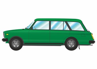 vector image of Russian green car 