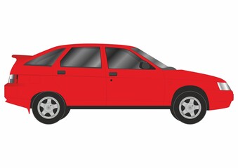 Obraz premium vector image of Russian red car 