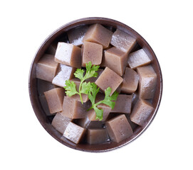 Konjac with green leaves isolated on white background with clipping path