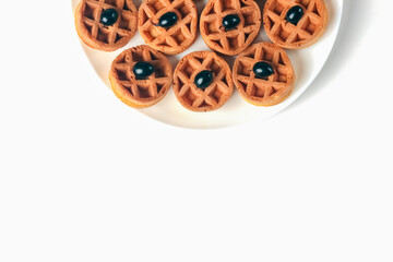 sugar cookies round close - up on a white background