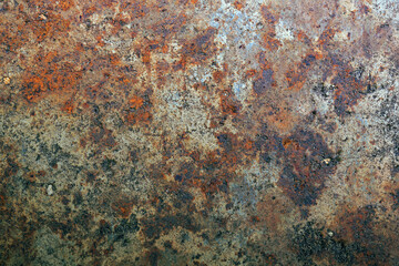 Rusting on the surface of old iron, steel destruction, decay and grunge textured background